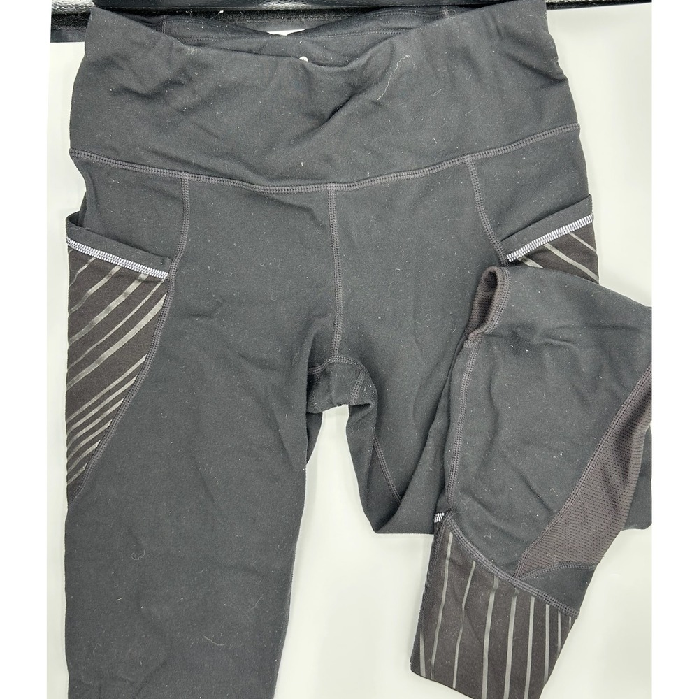 Athleta Women's Black Athletic Leggings High‎ Waist Side Pockets Size S
